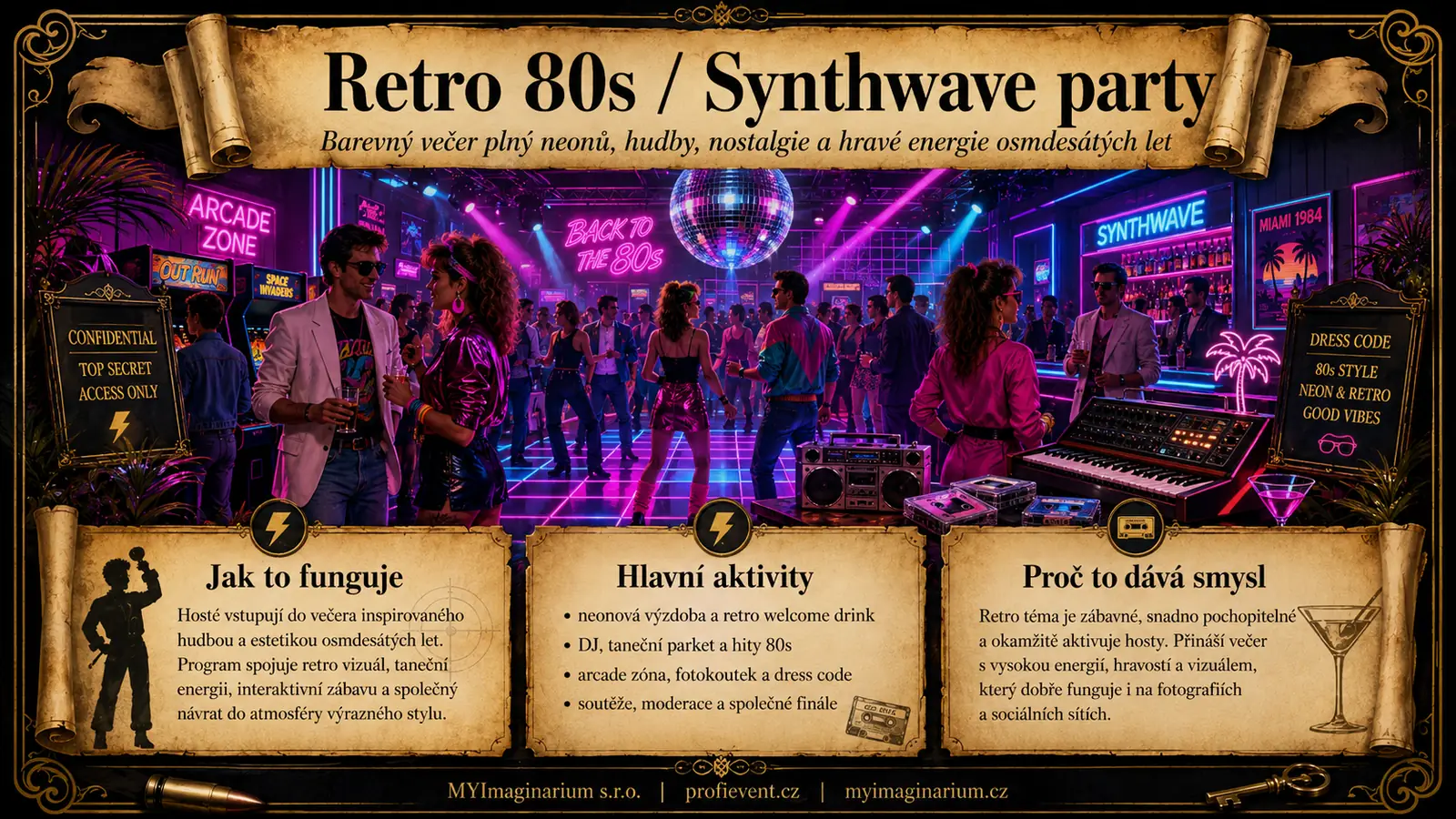 Vizuální inspirace: Retro 80s / Synthwave party